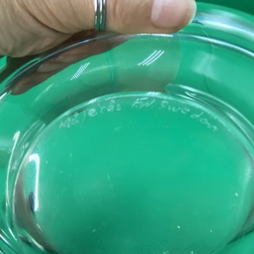 Vintage Glass Maker as Glasbruk Sweden Clear Oval Bowl Signed